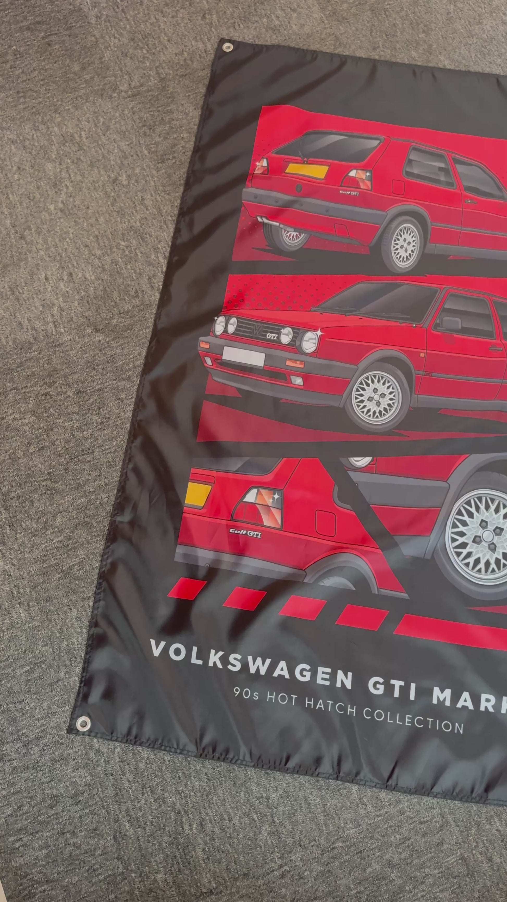 red volkswagen golf GTI car garage banner